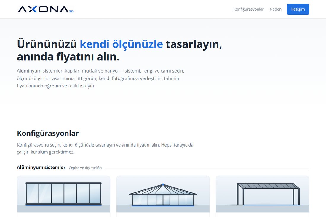 Axona 3D — Web tasarım · 3D