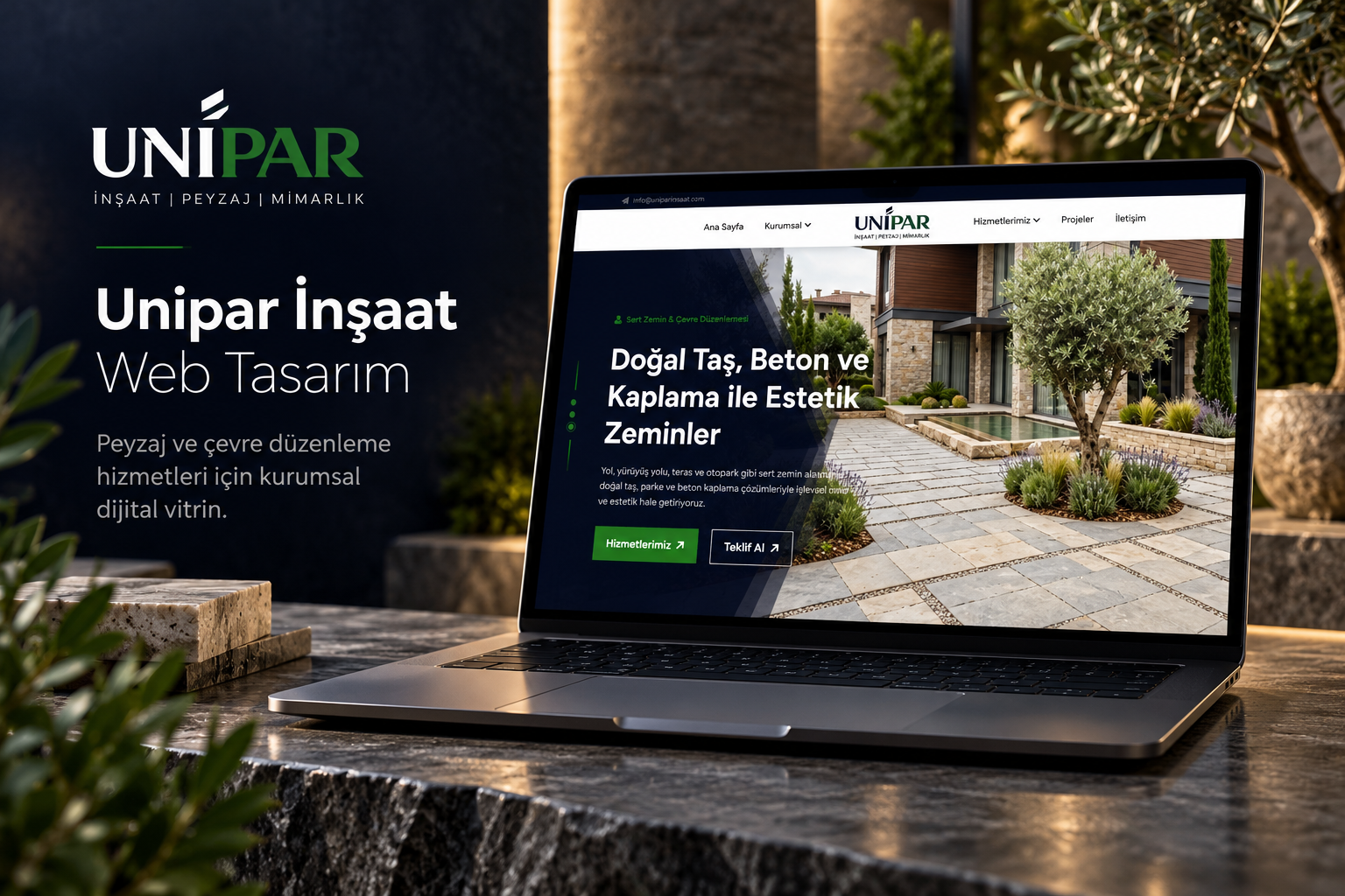 Unipar İnşaat | Peyzaj | Mimarlık — Web tasarım