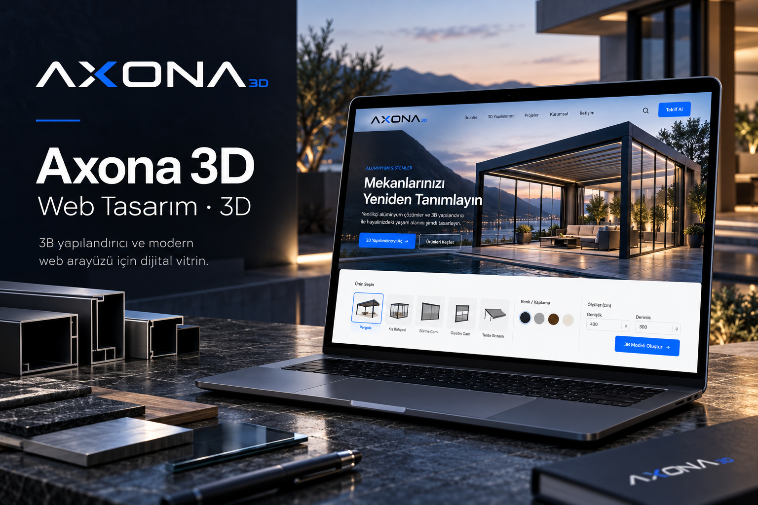 Axona 3D — Web tasarım · 3D
