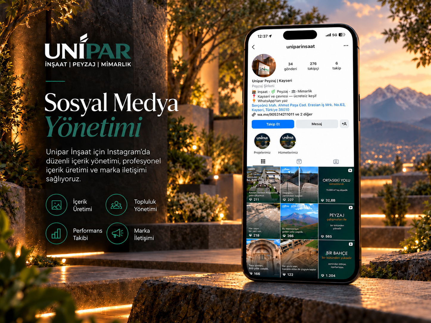 Unipar İnşaat | Peyzaj | Mimarlık — Sosyal medya