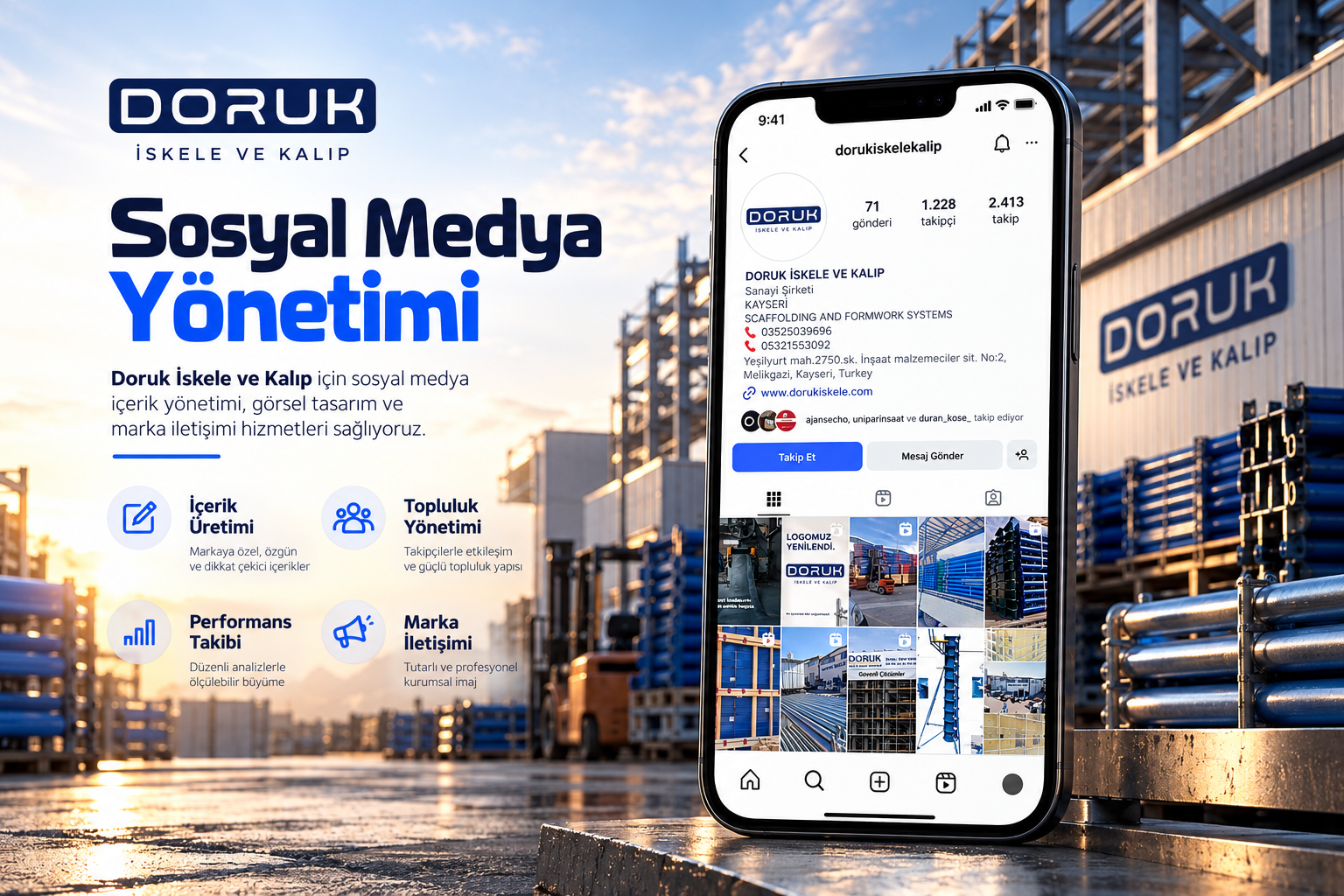 Doruk İskele ve Kalıp — Sosyal medya