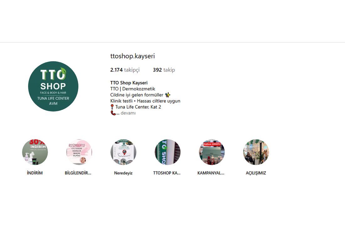 TTO Shop Kayseri — Sosyal medya