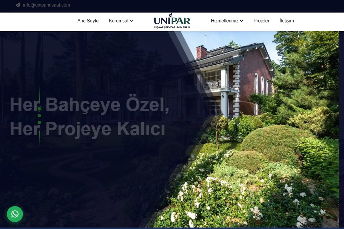 Unipar İnşaat — Web tasarım
